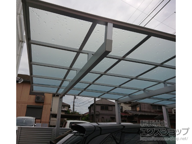 千葉県市川市ののカーポート ニューマイリッシュ 通常勾配 前上がり 3本柱仕様 積雪〜20cm対応 施工例