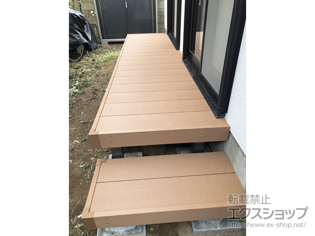 千葉県市川市ののウッドデッキ リウッドデッキ 200＋段床セット 片側面タイプ１段 施工例