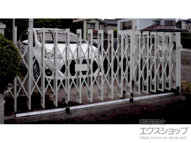 埼玉県入間郡毛呂山町ののカーゲート アルシャインII M型 Aタイプ センターレールタイプ 片開き 390S 施工例