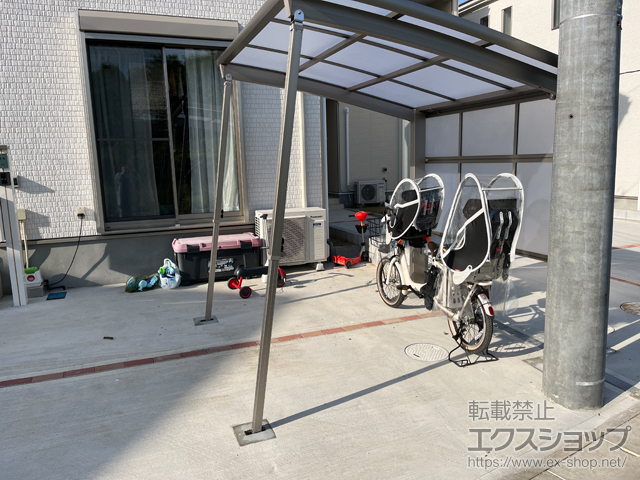 千葉県市川市ののサイクルポート・駐輪場 ネスカRミニ (ラウンドスタイル) 積雪〜20cm対応＋サイドパネル 施工例