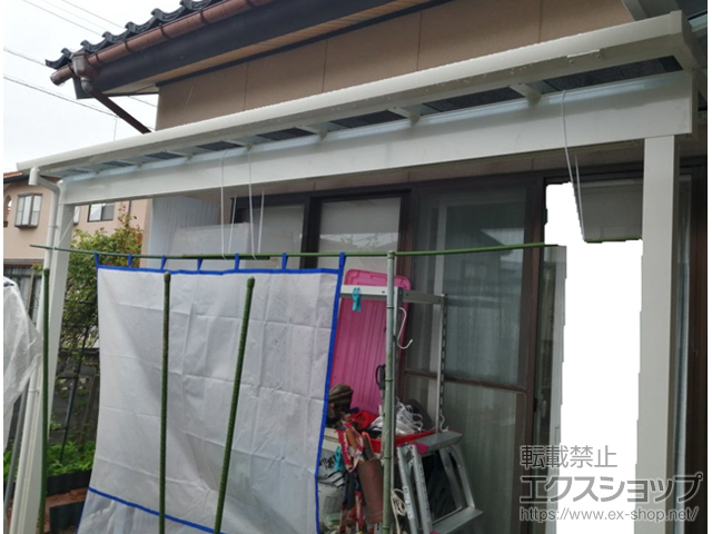 富山県富山市ののテラス屋根 ソラリア F型 3000 テラスタイプ 単体　積雪〜100cm対応 施工例
