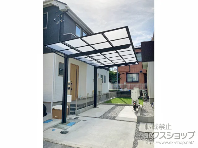 神奈川県藤沢市のLIXIL(リクシル)のカーポート ネスカF (フラットスタイル) 積雪～20cm対応 施工例