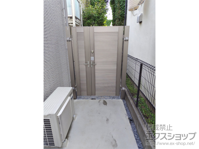 東京都文京区のの門扉 エルネクス門扉 M-YM型 親子開き 柱使用 施工例