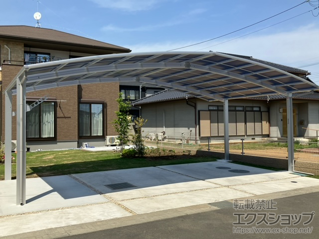 栃木県小山市ののカーポート アリュース トリプル　積雪〜20cm対応＋水平式物干し 施工例