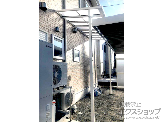 福島県会津若松市ののテラス屋根 ソラリア F型 3000 テラスタイプ 単体　積雪〜100cm対応 施工例