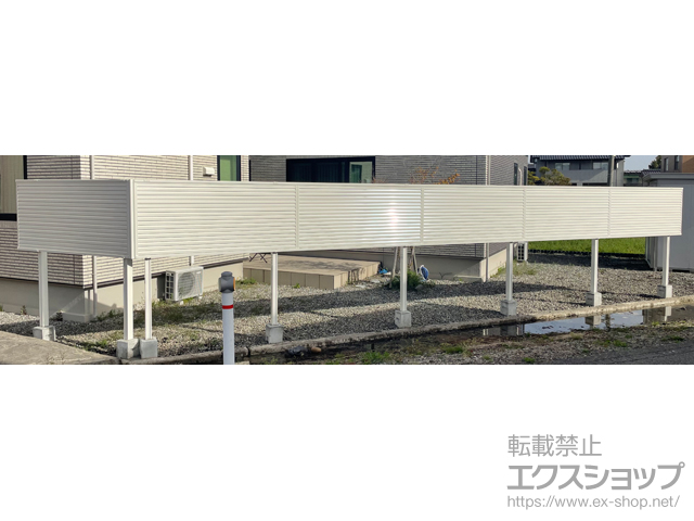 富山県高岡市ののフェンス・柵 ミエーネ目隠しルーバーフェンス 上段のみ設置 自立建て用 施工例