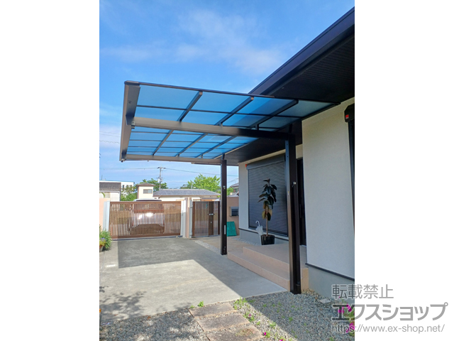 大阪府南河内郡河南町ののカーポート ニューマイリッシュ 逆勾配 前下がり 積雪〜20cm対応＋サポートセット 施工例