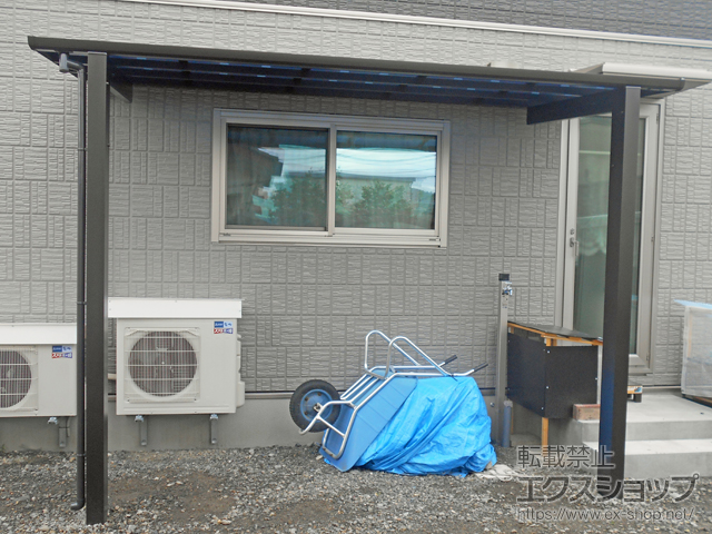 長野県安曇野市ののテラス屋根 レセパ Lタイプ 独立タイプ 積雪〜20cm対応 施工例