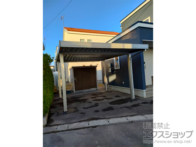 北海道函館市ののカーポート ジーポートPro 積雪50cm対応 4本角柱 施工例