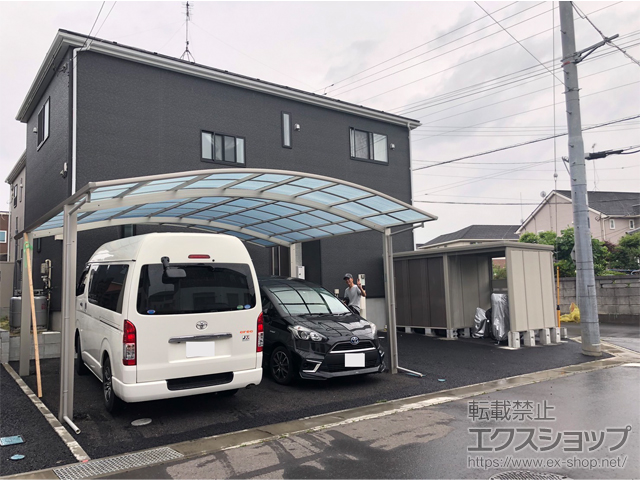 茨城県土浦市ののカーポート アリュース ツイン　積雪〜20cm対応 施工例