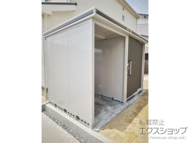 山口県周南市のヨドコウの物置・収納・屋外倉庫 エルモコンビ 一般型 3377×1863×2119（LMD-1818+LKD-1518） LMD-1818+LKD-1518-DW 施工例