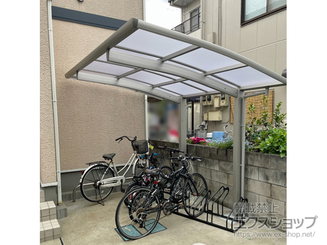 埼玉県草加市ののサイクルポート・駐輪場 プレシオスポート ミニ 積雪〜20cm対応 施工例