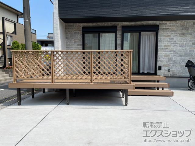 埼玉県草加市ののウッドデッキ 樹ら楽ステージ 木彫 施工例