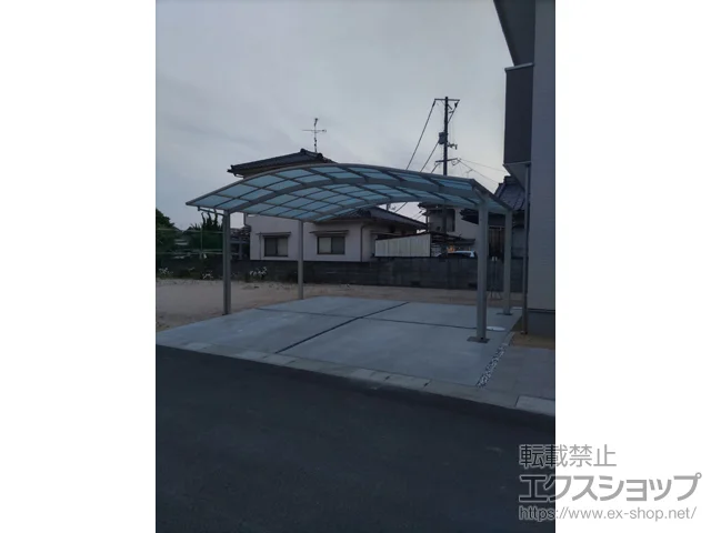 岡山県総社市のYKKAPのカーポート アリュース ツイン　積雪～20cm対応 施工例