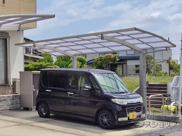 千葉県成田市ののカーポート プレシオスポート 積雪〜20cm対応+着脱式サポート柱 施工例