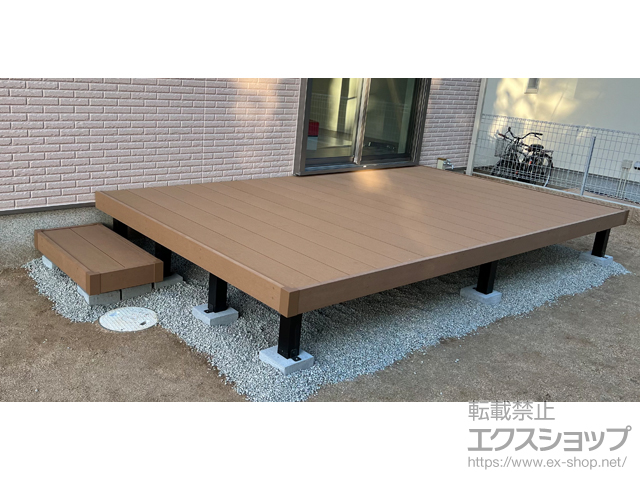 奈良県奈良市ののウッドデッキ リウッドデッキ 200＋独立式リウッドステップ2型 施工例