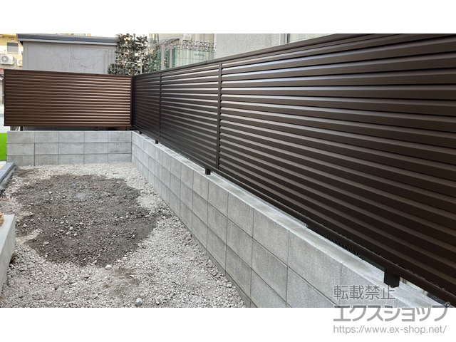 東京都大田区ののフェンス・柵 ミエーネフェンス 目隠しルーバータイプ 自由柱施工 施工例