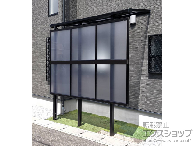 千葉県市川市ののテラス屋根 プレシオステラスII F型 テラスタイプ 単体 積雪〜20cm対応＋前面パネル 施工例
