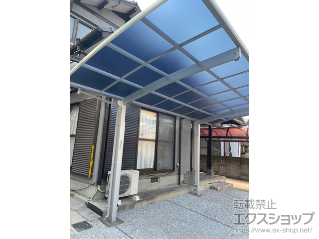 福岡県遠賀郡水巻町ののカーポート アリュース　積雪〜20cm対応+着脱式サポート柱 施工例