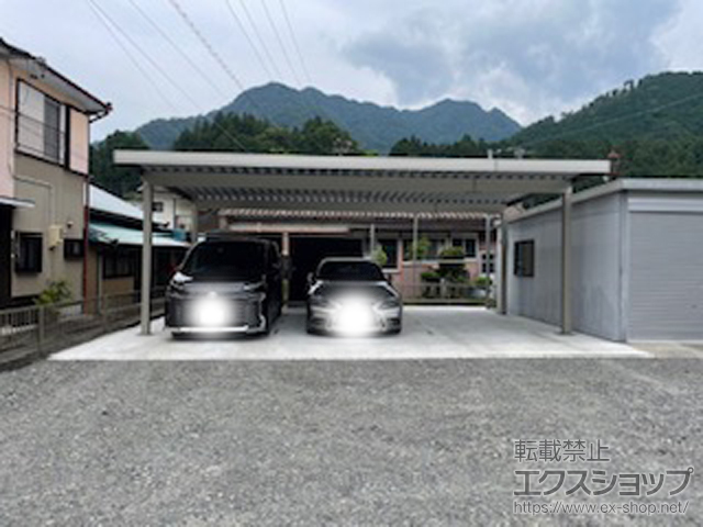 静岡県浜松市ののカーポート ジーポートPro 900 3台用 4本柱 積雪〜30cm対応 施工例