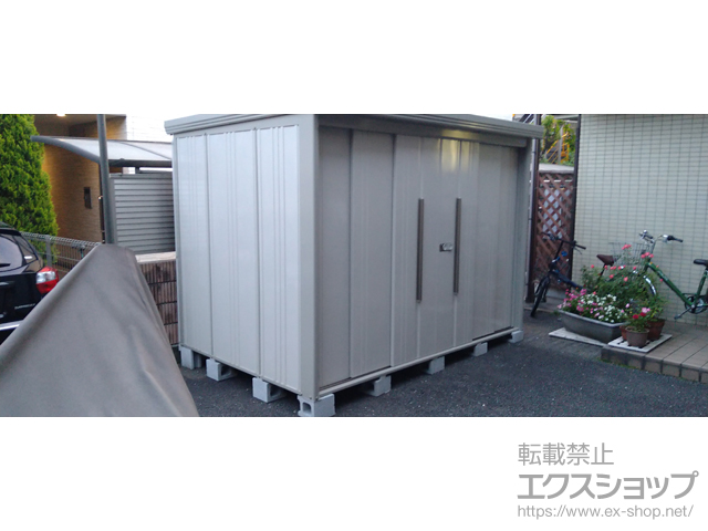 東京都新宿区のの物置・屋外倉庫 Mr.ストックマンダンディ 一般型 2900×1922×2110 ND-2919-W＋別売棚 背面棚タイプ 施工例