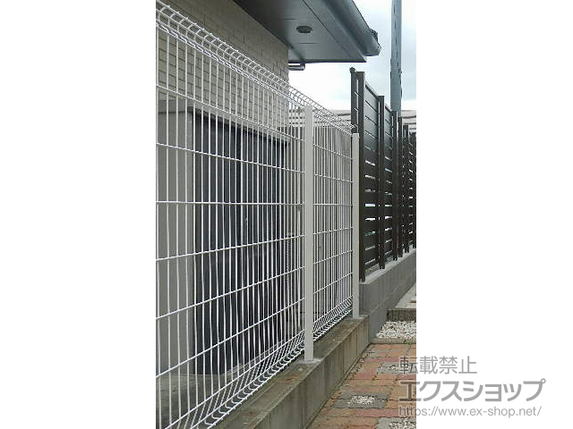 宮城県仙台市ののフェンス・柵 イーネットフェンス 2F型 自由柱施工 施工例