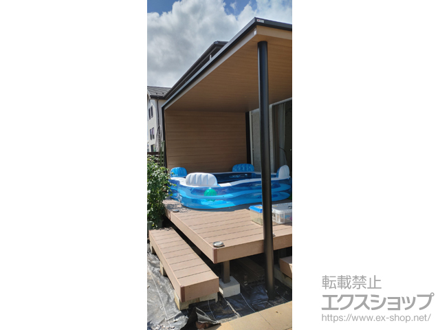 宮城県仙台市ののテラス屋根 ファンルーフ サイドパネル付 独立式 単体 積雪〜100cm対応 施工例
