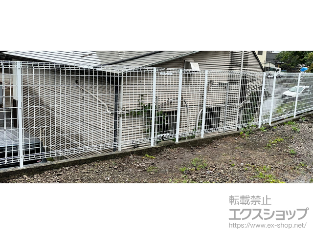大分県大分市ののフェンス・柵 イーネットフェンス 3F型 自由柱施工 施工例