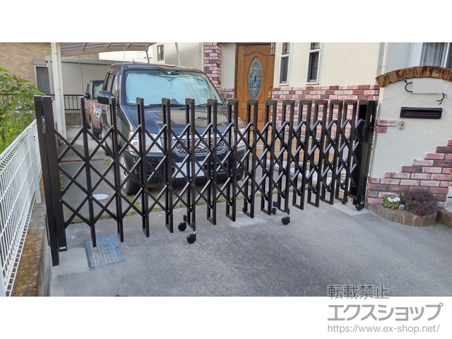 茨城県水戸市ののカーゲート トリップゲートII 3型 ストロング ノンレール 片開き　*3412S 施工例