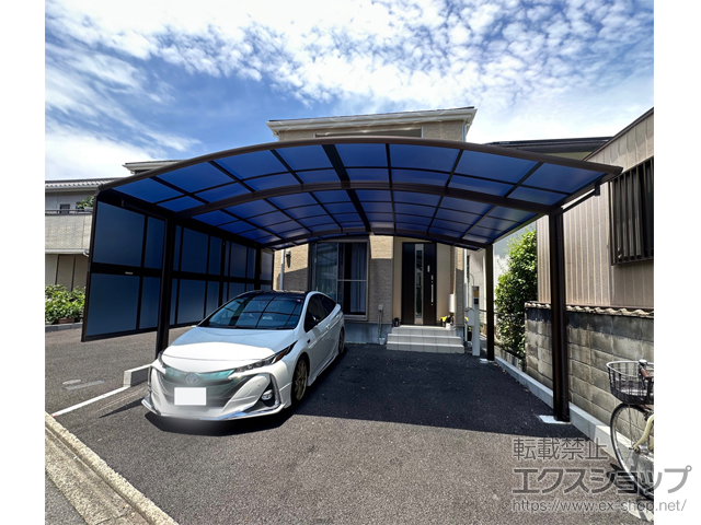 愛知県名古屋市ののカーポート プレシオスポート ワイド 積雪〜20cm対応＋サイドパネル 施工例