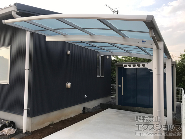 茨城県常総市ののカーポート アリュース　積雪〜20cm対応＋物干しセット 施工例