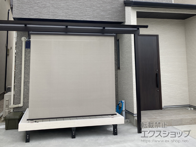 佐賀県鳥栖市ののテラス屋根 ソラリア F型 テラスタイプ 単体 積雪〜20cm対応＋吊り下げ式 固定物干し 施工例