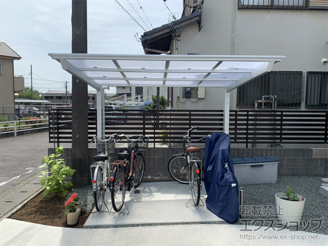 静岡県富士市ののサイクルポート・駐輪場 ネスカFミニ (フラットスタイル) 積雪〜20cm対応 施工例