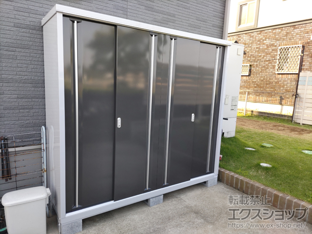 千葉県印西市のの物置・屋外倉庫 シンプリー 一般型 2160×615×1903 MJX-216E-P-EB 施工例
