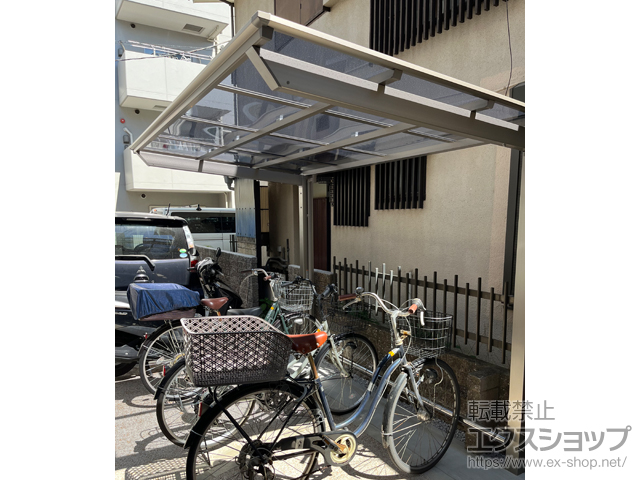 東京都大田区ののサイクルポート・駐輪場 ネスカFミニ (フラットスタイル) 積雪〜20cm対応＋輪止めセット 施工例