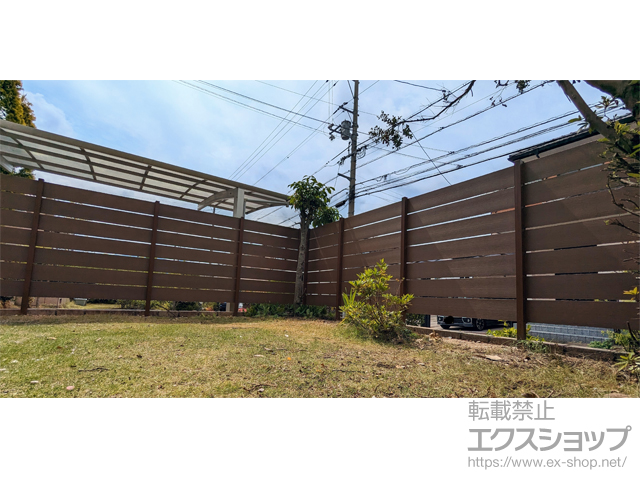 広島県広島市ののフェンス・柵 プラド/one(ワン)フェンス ジョイントあり仕様 横貼り7段H1200(板1130) 隙間10mm 施工例