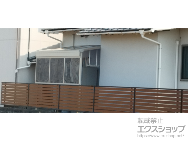 福岡県朝倉郡筑前町ののテラス屋根 ソラリア F型 テラスタイプ 単体 積雪〜20cm対応＋吊り下げ式固定物干し＋前面パネル 施工例