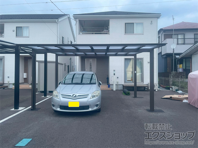 栃木県宇都宮市ののカーポート ソリッドポート ワイド 積雪〜20cm対応 施工例