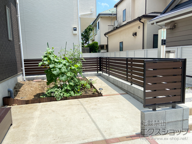 東京都狛江市ののフェンス・柵 モクアルフェンス 横板タイプ　自由柱施工 施工例