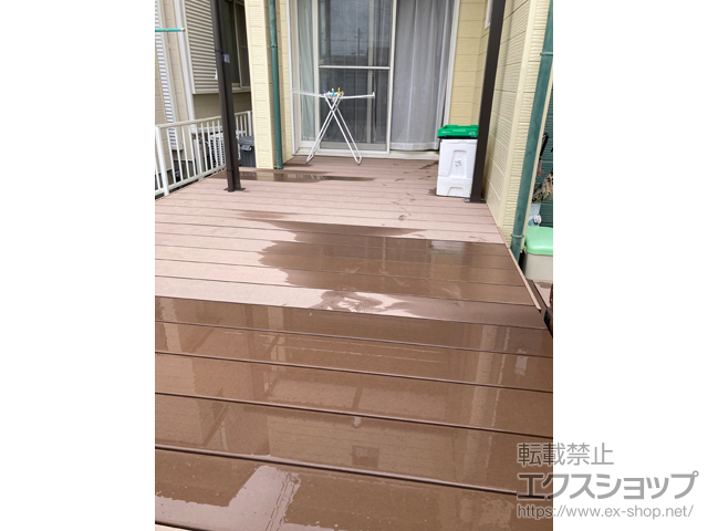 静岡県浜松市ののウッドデッキ 樹ら楽ステージ＋独立ステップ×1セット＋モダンデッキフェンス ベース仕様 施工例