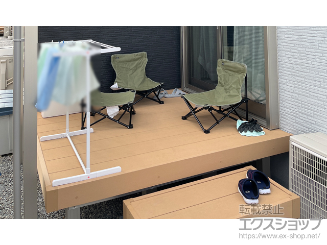 群馬県佐波郡玉村町ののウッドデッキ リウッドデッキ 200＋独立式リウッドステップ2型 施工例