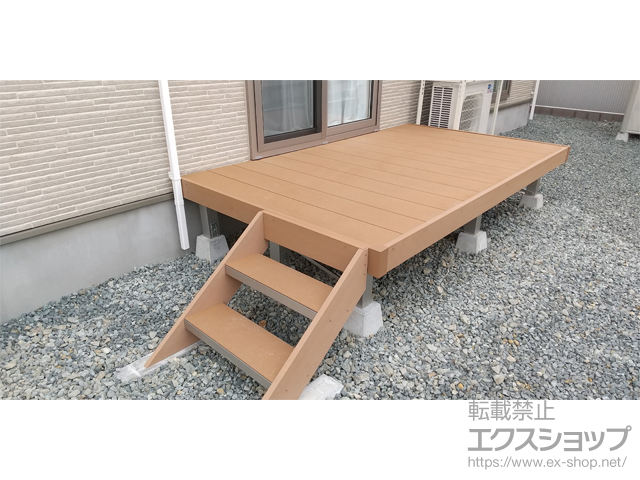 岩手県盛岡市ののウッドデッキ リウッドデッキ 200＋リウッドステップ5型 Sタイプ(2段) 施工例