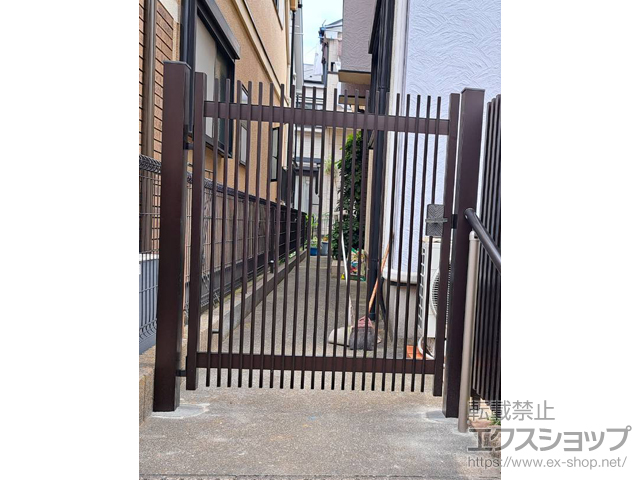 東京都調布市のの門扉 有磯 ありそ 1型 片開き 門柱タイプ 施工例