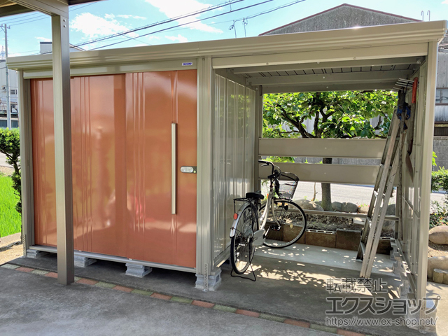 愛知県弥富市のの物置・屋外倉庫 Mr.ストックマン プラスアルファ 一般型 4047×1922×2110 TP-40R19-T 施工例
