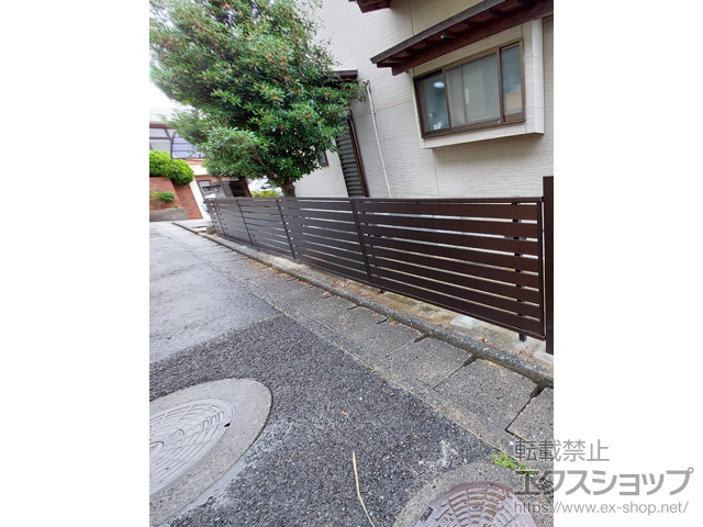福岡県福岡市ののフェンス・柵 シンプレオフェンスSY1F型 横スリット 自由柱施工 施工例