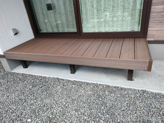 福島県いわき市ののウッドデッキ 樹ら楽ステージ 木彫 施工例