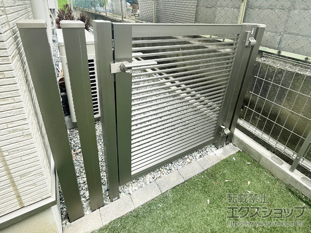 大阪府富田林市のの門扉 開き門扉AB YR2型 片開き 柱使用 施工例