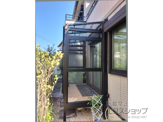 愛知県豊田市ののテラス囲い・サンルーム サニージュ F型 床納まり ランマ付 積雪〜20cm対応 施工例