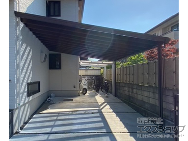 大阪府茨木市ののテラス屋根 ソラリア F型 ビッグサイズ 単体 積雪〜20cm対応 施工例