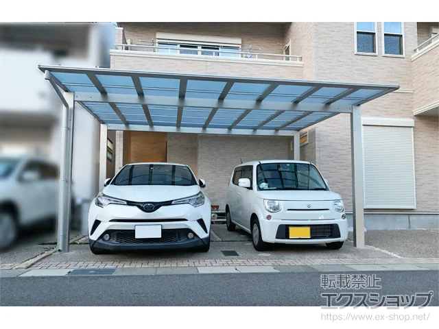 愛知県小牧市のYKKAPのカーポート エフルージュ ツイン FIRST 積雪～20cm対応 施工例